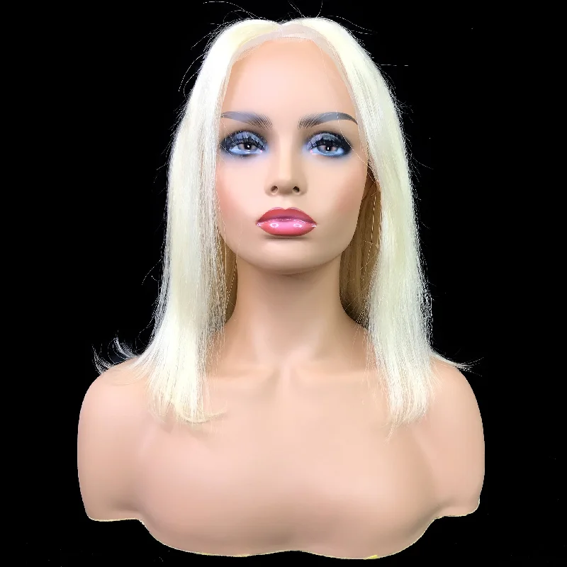 wigs for a chic, modern transformation-Remy Straight  13"X 4"Lace Frontal Bob Wig  Blonde #613