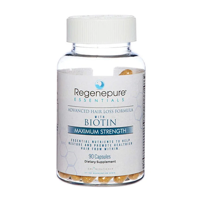 how to restore natural shine to dull, lifeless hair -Regenepure Essentials Biotin Hair Supplement 90 Capsules