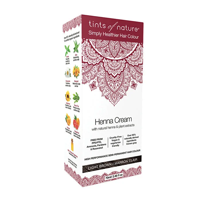 best products for dry hair and scalp hydration -Tints of Nature Henna Cream (Semi-Permanent Hair Colour) Light Brown 70ml