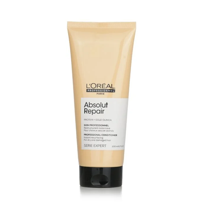 how to hydrate dry scalp and nourish hair -L'Oreal Professionnel Serie Expert - Absolut Repair Gold Quinoa + Protein Instant Resurfacing Conditioner 200ml/6.7oz