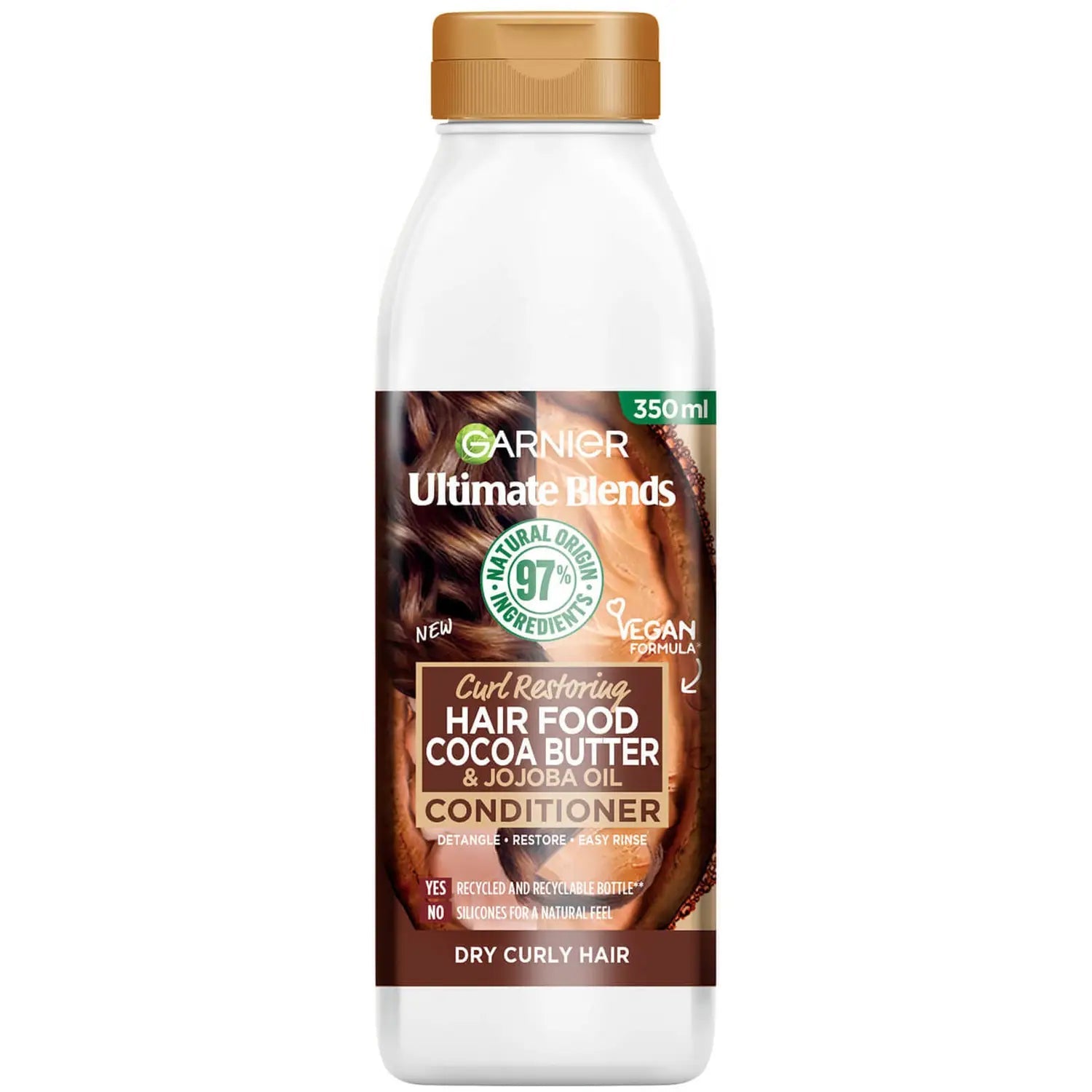 best hair masks for damaged, over-processed hair -Garnier UB Hair Food Cocoa Butter Conditioner 350ml (Curly Hair)