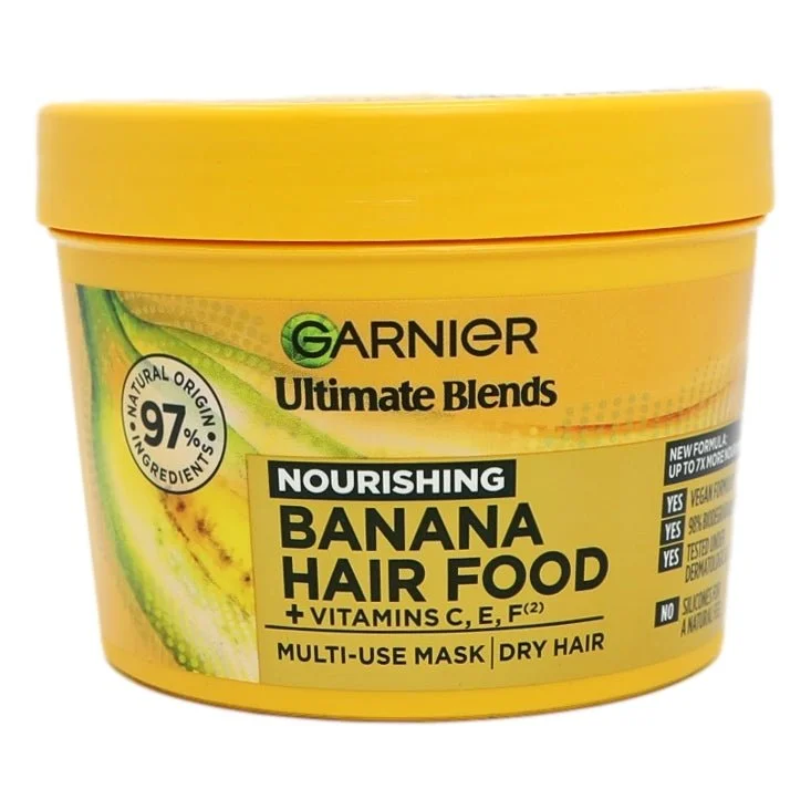 how to prevent scalp dryness with hydrating oils -Garnier Ultimate Blends Hair Food Banana & Shea 3in1 Mask 400ml