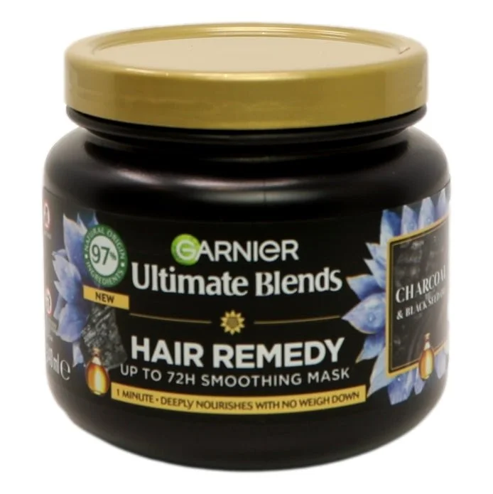 nourishing hair masks for dry and dull hair -Garnier Ultimate Blends Magnetic Charcoal Hair Remedy 340ml