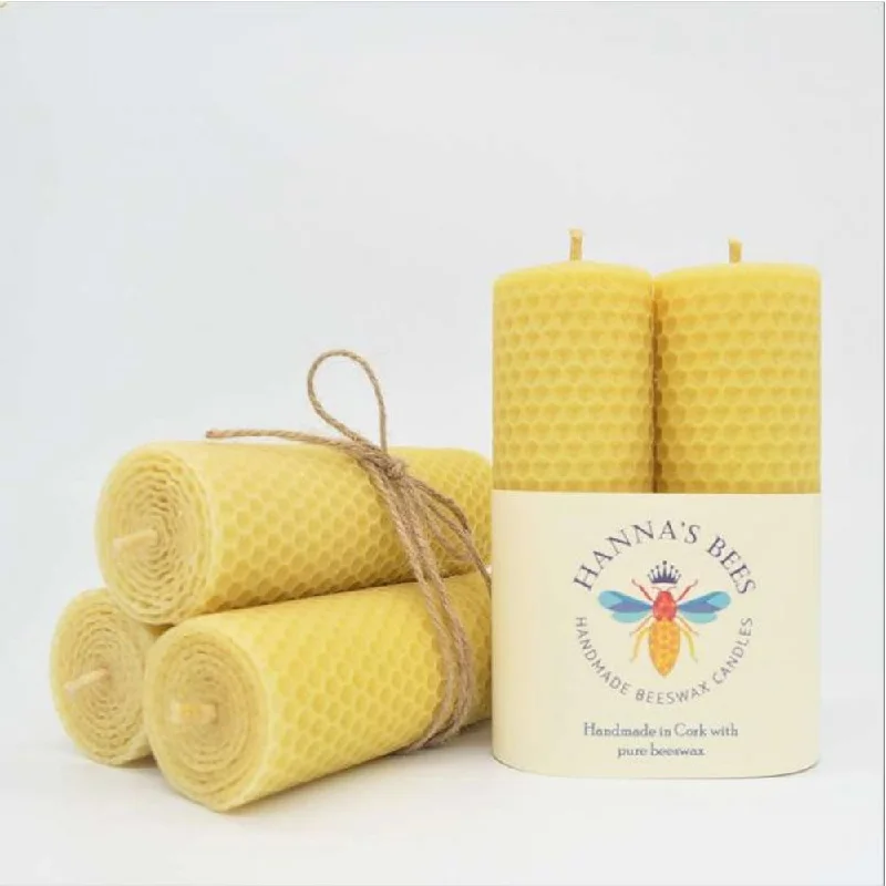 Hanna's Bees Beeswax Candles Small Slim Pair