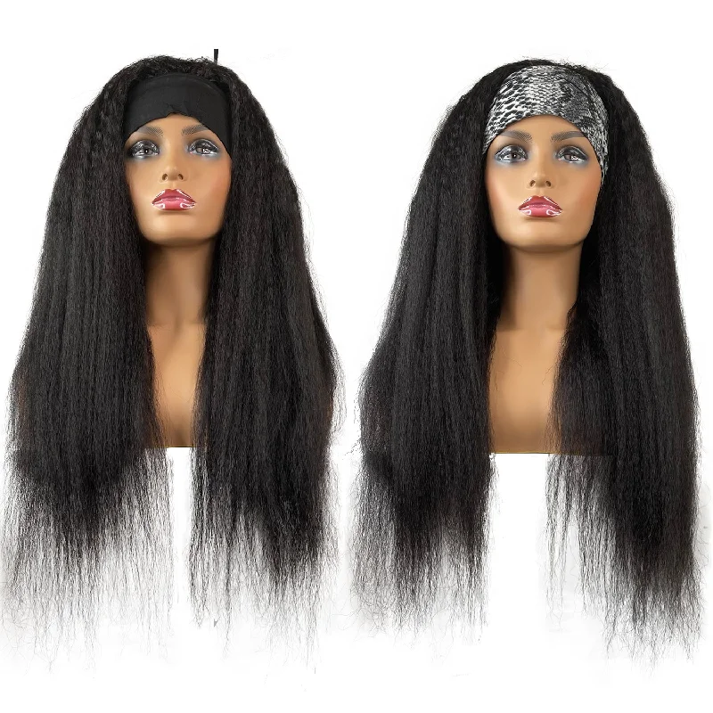 wigs for natural-looking volume and texture-Headband Kinky Straight Wig