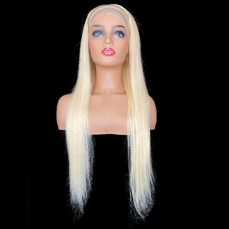 wigs for achieving voluminous, bouncy curls-Headband Straight Wig #613