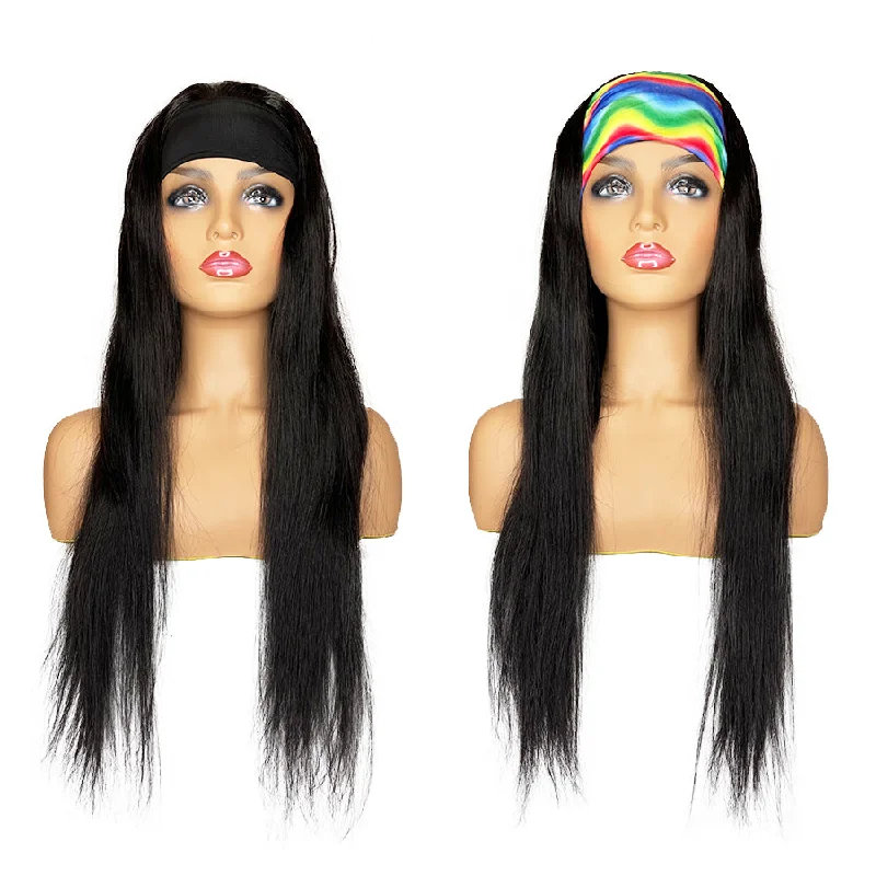 trendy synthetic wigs for modern looks-Headband Straight Wig