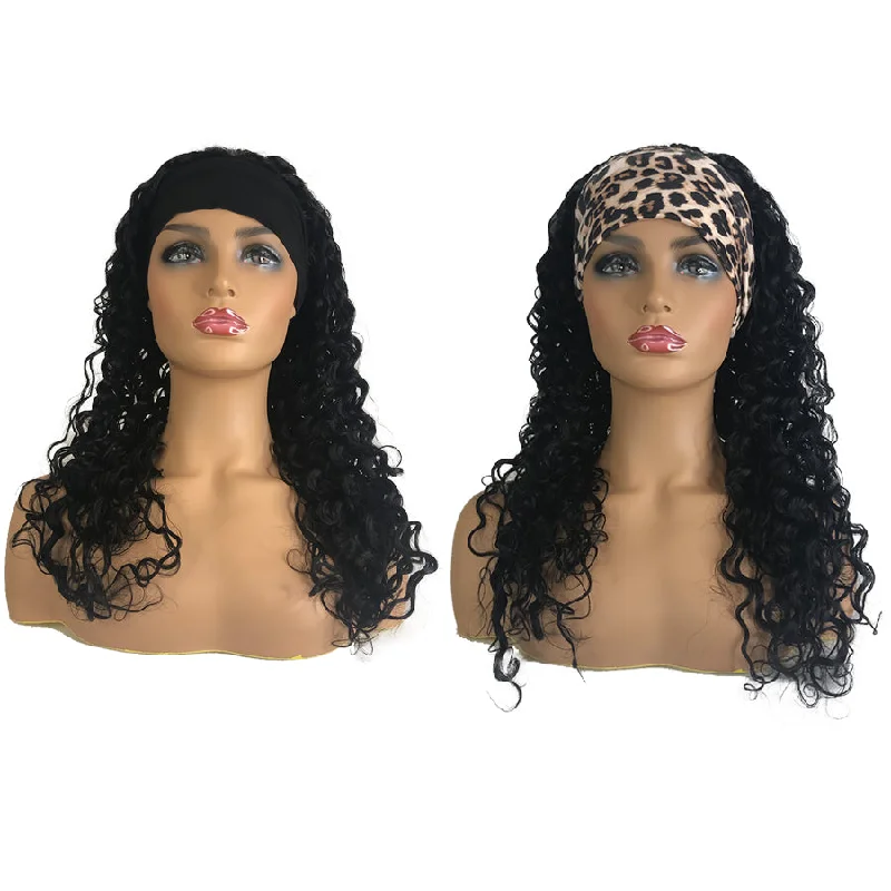 wigs for creating a stylish, sophisticated appearance-Headband Water Wave Wig