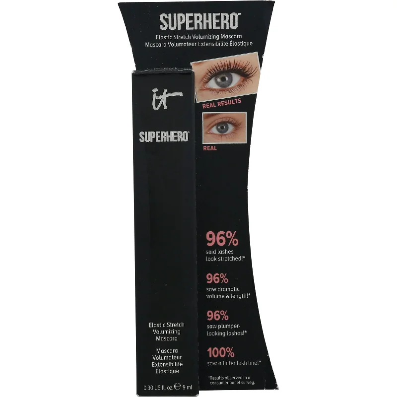 It Cosmetics Superhero Elastic Stretch Volumizing Mascara, Super Black, .30 Fl Oz