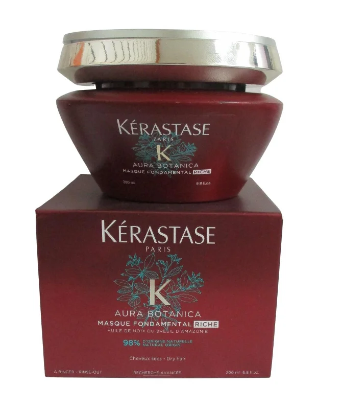 nourishing products for preventing hair damage -Kerastase Aura Botanica Hair Masque Fondamental Riche 6.8 Oz