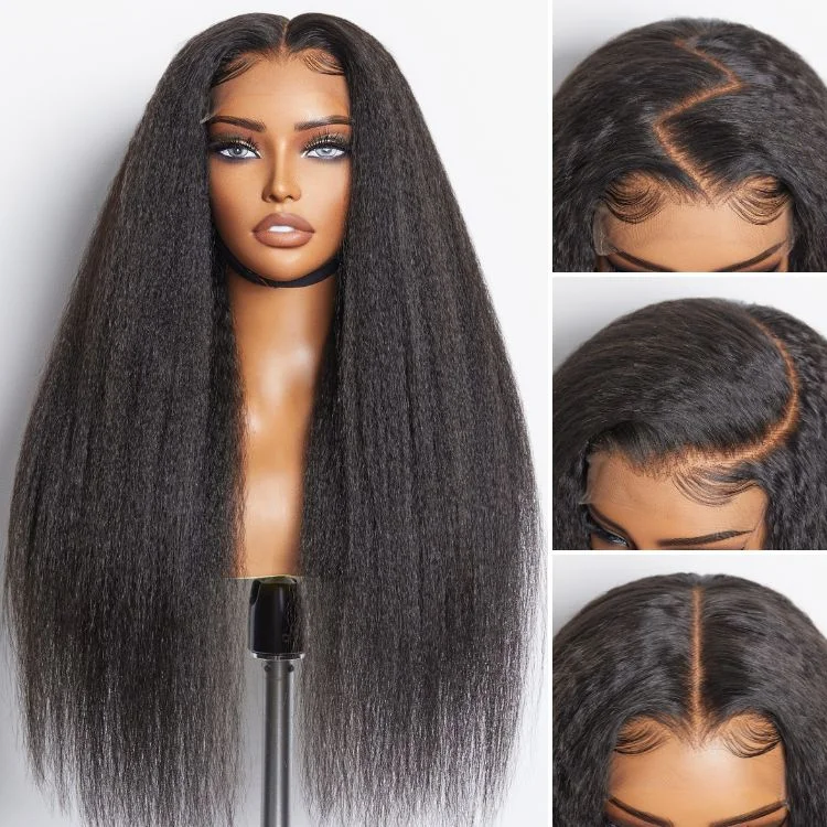 wigs for adding layers and movement to hair-Luvme Hair PartingMax Glueless Wig 180% Density Kinky Straight 7x6 Closure HD Lace Wig Ready to Go