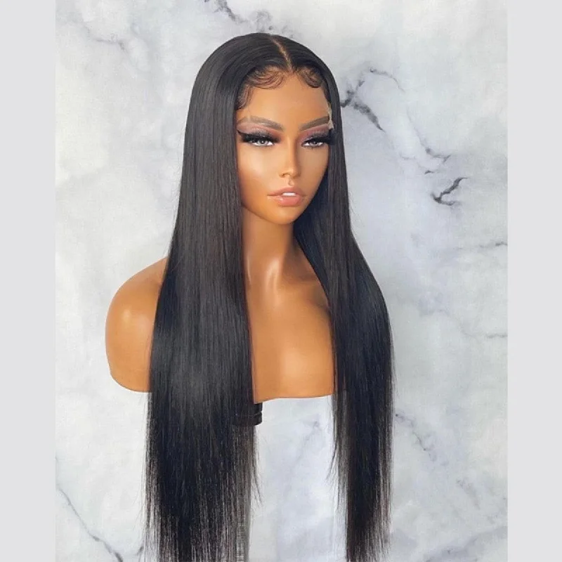 trendy wigs for confident style-ReadytoGo Straight Glueless 4x4 Closure Lace Wig Middle Part