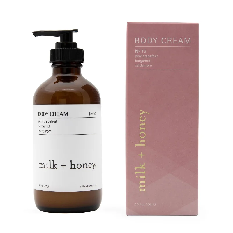 milk + honey Rich Body Cream No.16 With Pink Grapefruit Bergamot, Cardamom 8oz