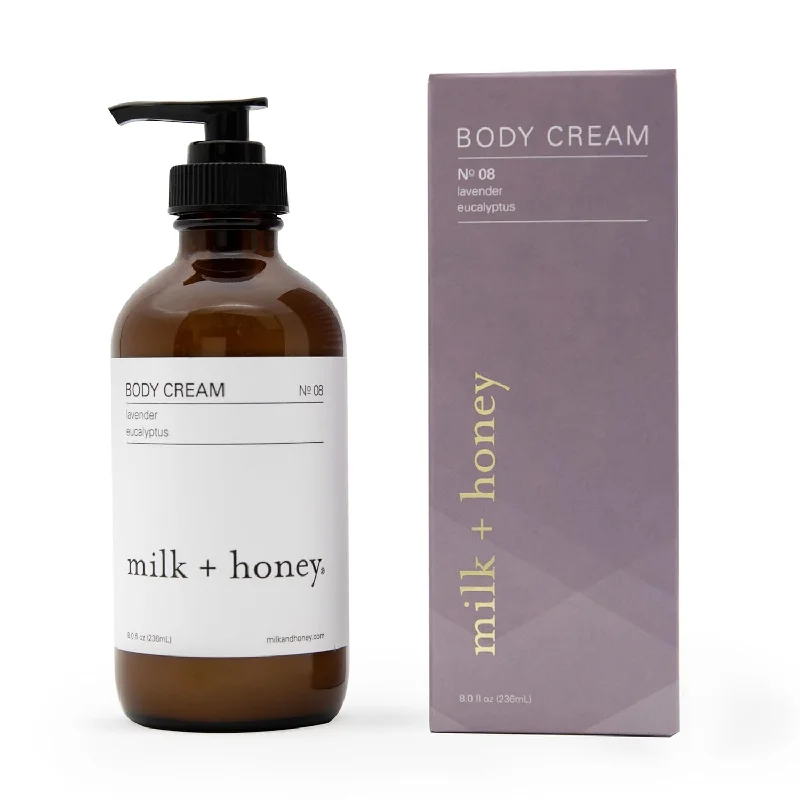 milk + honey Rich Body Cream No 8 UnisexBody Lotion Lavender, Eucalyptus 8 oz