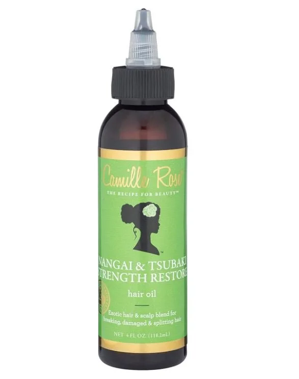 how to protect hair from color fading in the sun -Camille Rose Nangai & Tsubaki Strength Restore Hair Oil