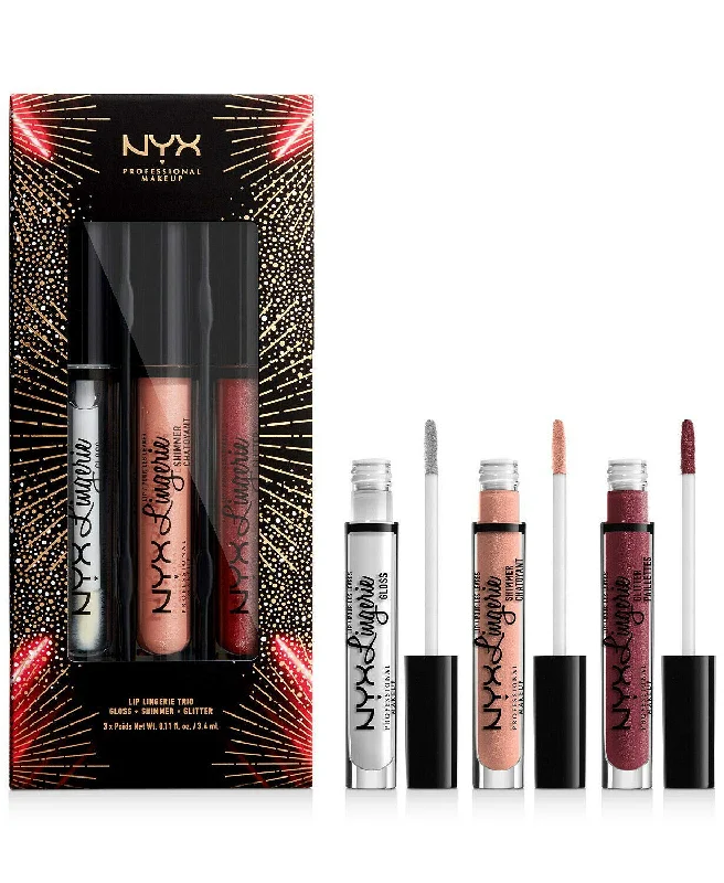 NYX LIP LINGERIE TRIO GLOSS SHIMMER GLITTER