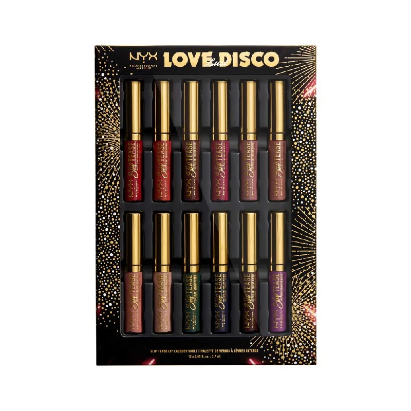 NYX  Love Lust Disco Slip Tease Lip Lacquer Vault Set of  12 LLDSTLLV01