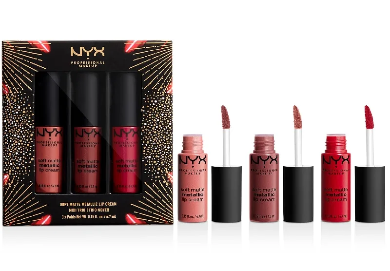 NYX Love Lust Disco Soft Matte Metallic Lip Cream Midi Trio 3 X 0.15oz