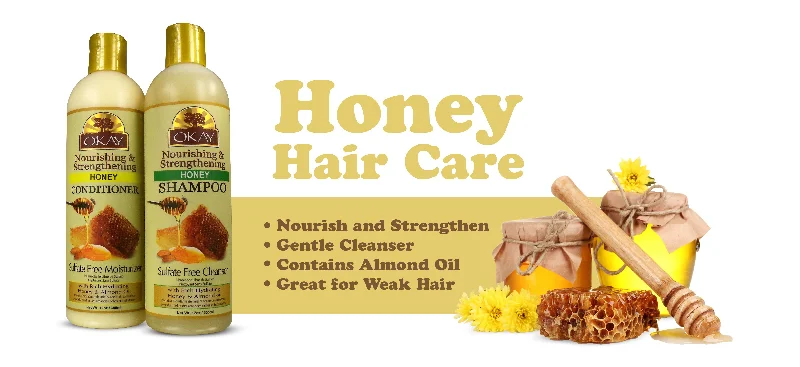 nourishing treatments for dry and damaged scalp -OKAY Honey and Almond Nourishing And Strengthening Conditioner- Helps Refresh, Revitalize, And Strengthen Hair - Sulfate, Silicone, Paraben Free For All Hair Types and Textures - Made in USA 12oz 355ml