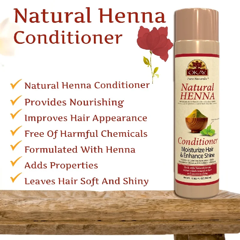 how to prevent hair from breaking when brushing -Okay, Natural Henna Conditioner, 10.82 oz (320 ml)