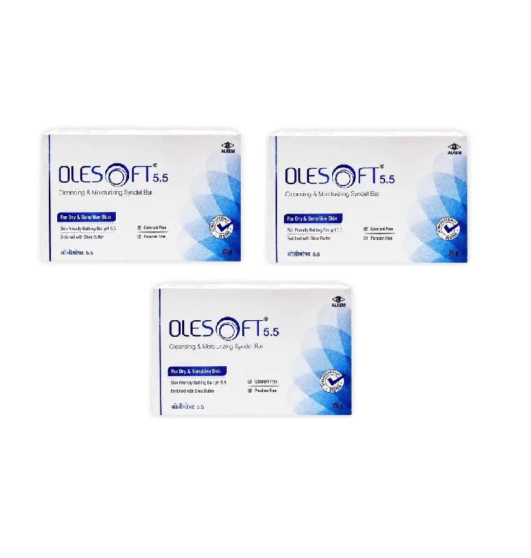 Olesoft 5.5 Soap - 75 g, Pack of 3