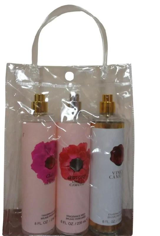 Vince Camuto Fragrance Mist Body Spray Gift Bag Ciao , Amore, VC Set of 3