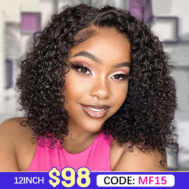 high-quality wigs for all hair types-MORE FACE Quick Install Wear Go Glueless Wig Kinky Curly Bob Wig 6x4 HD Pre-Cut Lace wigs Ready to Wear