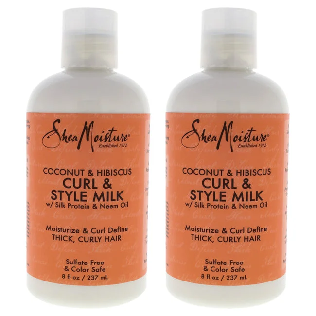 best treatments for strengthening fragile hair -Shea Moisture Coconut & Hibiscus Curl & Style Milk - Pack of 2 by Shea Moisture for Unisex - 8 oz Cream