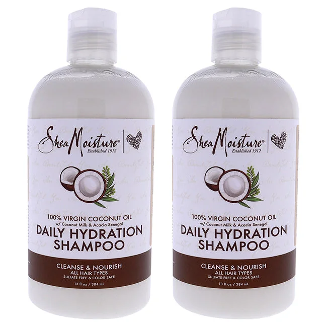 Shea Moisture 100% Virgin Coconut Oil Daily Hydration Shampoo - Pack of 2 by Shea Moisture for Unisex - 13 oz Shampoo