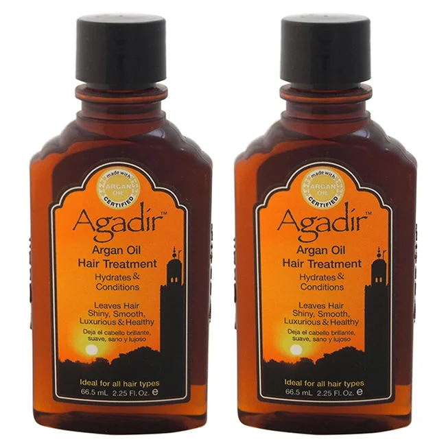 hair care routine for frizzy hair in humid weather -Agadir Argan Oil Hair Treatment by Agadir for Unisex - 2.25 oz Treatment - Pack of 2