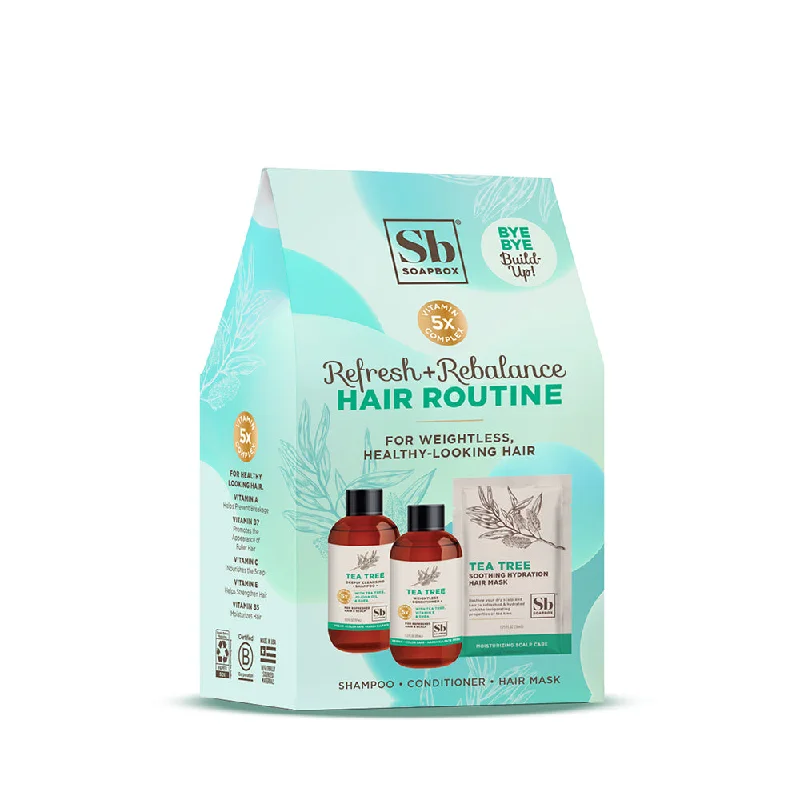 hair care for sensitive scalp and dry hair -Refresh & Rebalance Tea Tree Travel Hair Kit