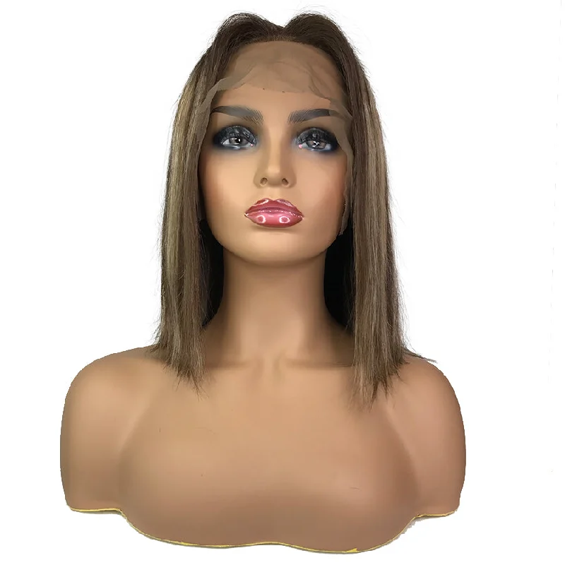 wigs for a bold statement with minimal effort-Remy Straight 13"X 4"Lace Frontal Bob Wig  #4/27/4