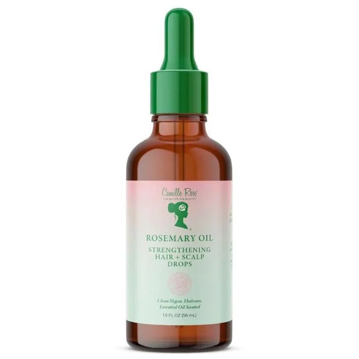 how to prevent scalp dryness with hydrating oils -Camille Rose Rosemary Oil Strengthening Hair and Scalp Drops