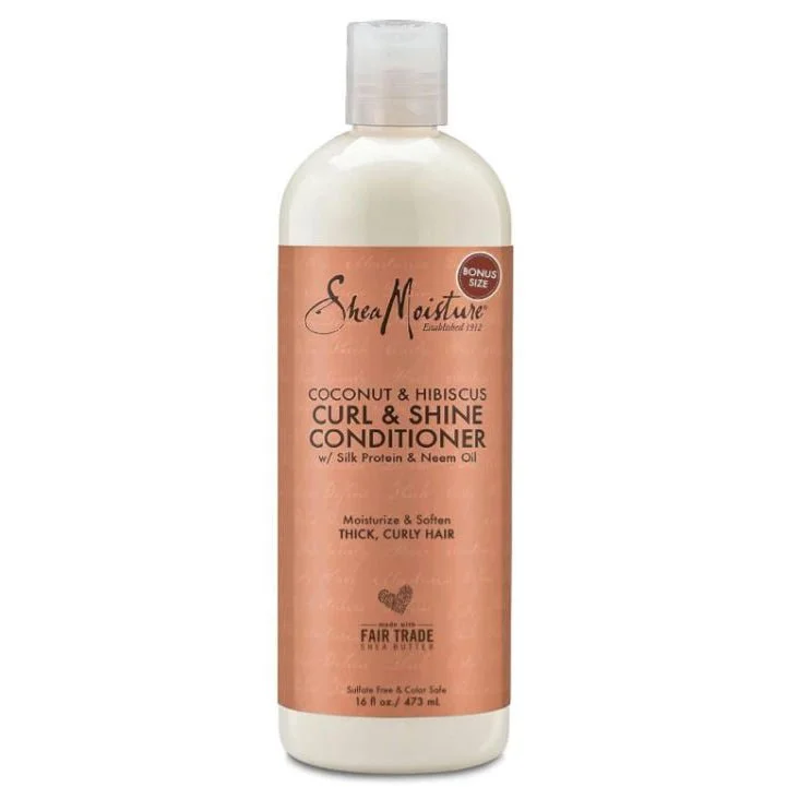 nourishing treatments for dry and damaged scalp -Shea Moisture Coconut Hibiscus Cond Curl + Shine 12 Piece 16 Fl. Oz.