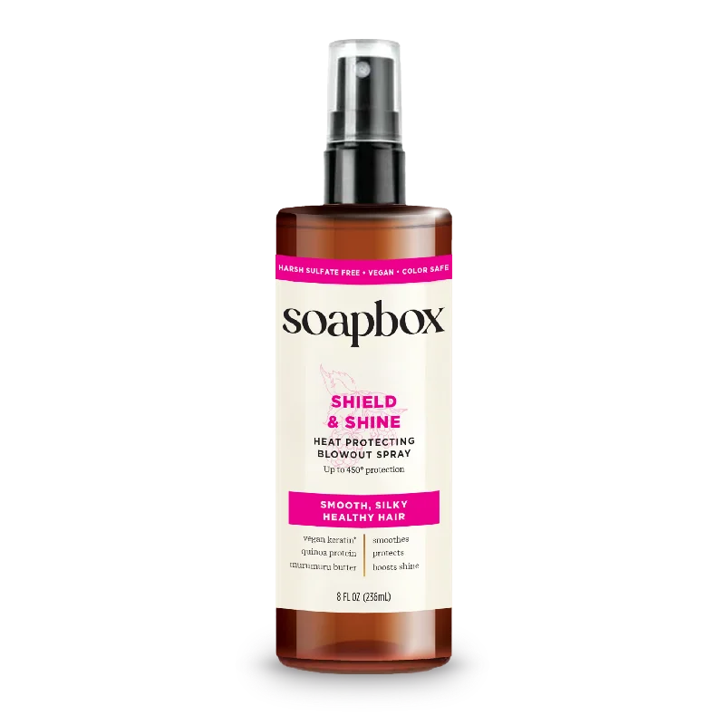 hair care for controlling oily scalp and greasy hair -Shield and Shine Heat Protecting Blowout Spray