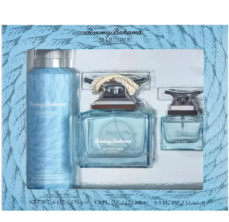 Tommy Bahama Journey Eau de Cologne, 3 Piece Gift Set 4.2/0.5 EDC, 6oz Mist