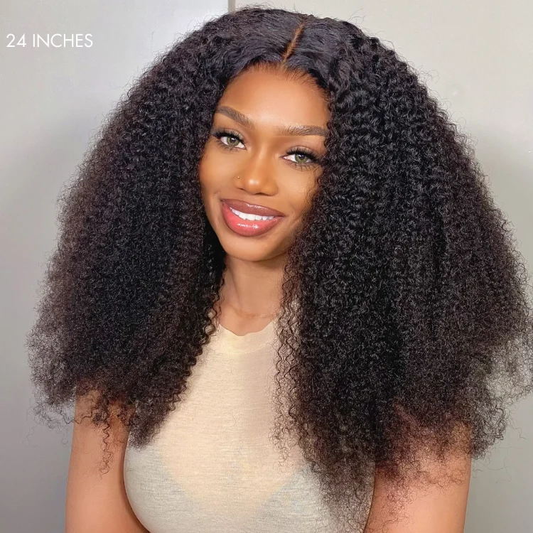 full lace wigs for flawless styling-OUTLET |Afro Curly Glueless Undetectable Invisible 13x4 Lace Frontal Long Wig