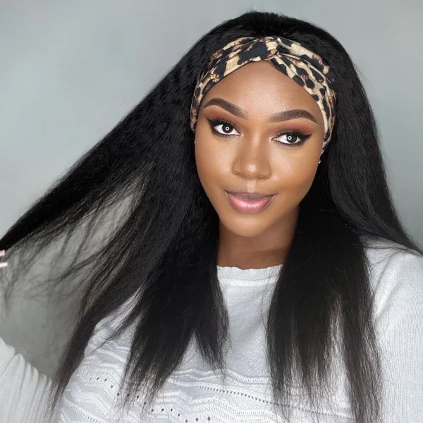 premium human hair wigs for natural beauty-Worth |Natural Affordable Kinky Straight Headband Wig (Get Free Trendy Headband)