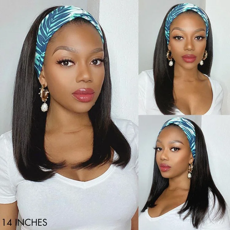 wigs for natural and voluminous curls-Worth |Put On & Go Silky Straight Headband Wig Beginner Friendly